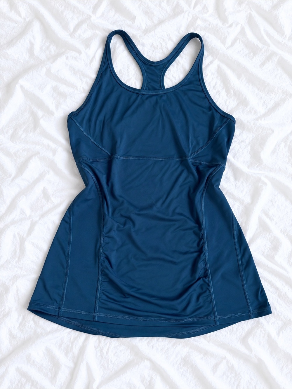 Athleta Navy Racerback Skirted One-Piece Swimdress